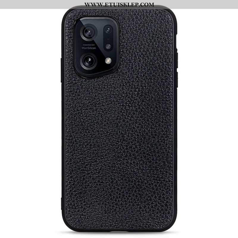 Etui do Oppo Find X5 Prawdziwa Skóra Litchi